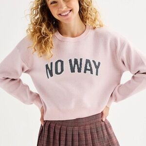 NWT SO Light Pink Graphic Crewneck Sweater XS